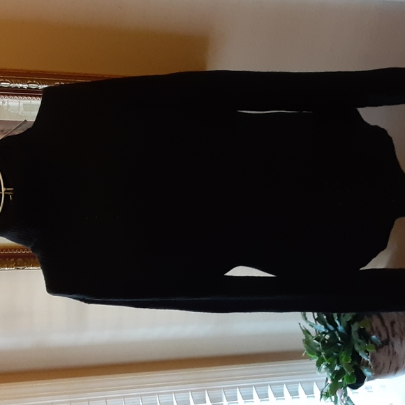 Carolyn Taylor long sleeve black turtleneck contrasting knit soft acrylic M New… - Picture 1 of 15